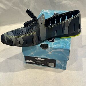 Floaters Executive Tassel Loafers - Black Camo & Acid Lime
